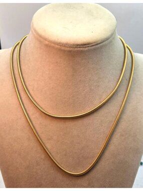 Gold Tone Anne Klein Snake Chain - approx 32"